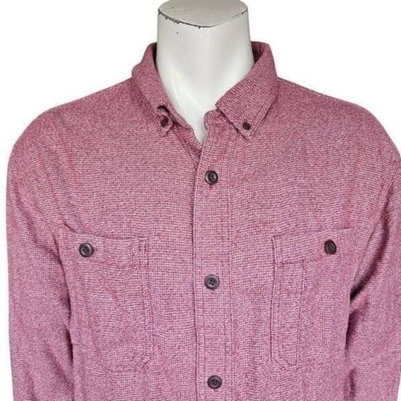 Duluth Trading Co Shirt Mens XL Relaxed Fit Button Front Long Sleeve Red Cotton - Picture 2 of 4